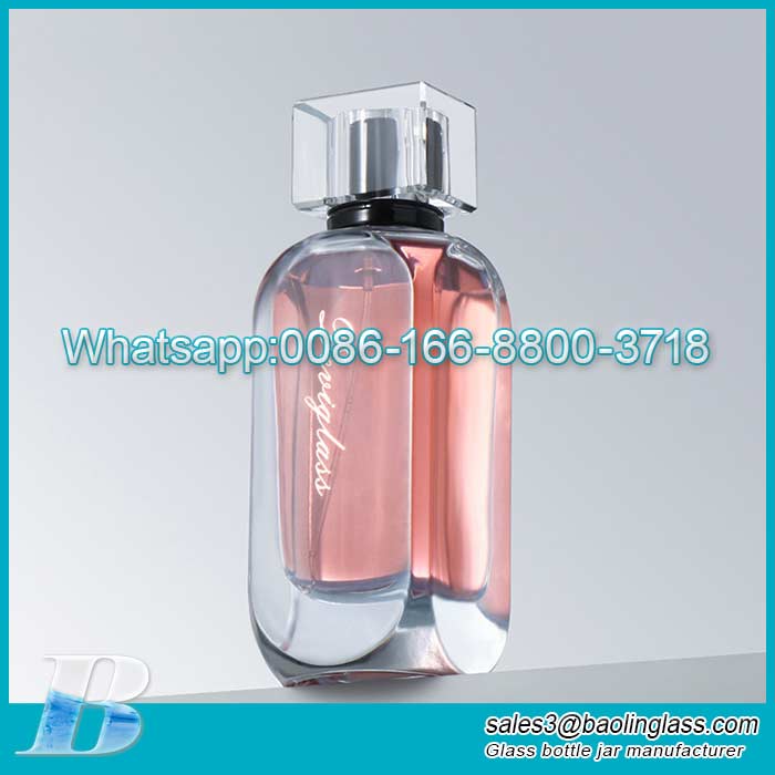 Spot 100ml thick bottom perfume bottle acrylic cover spray cosmetic bottle thick wall glass bottle