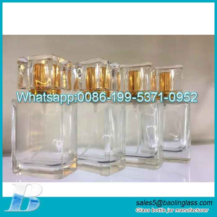50ml Empty Glass Perfume Bottle Atomizer Spray Rectangular