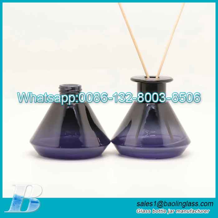 100ml Purple color diamond shape fragrance diffuser bottle