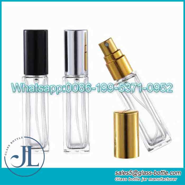 10ml Clear Square Rectangle Shape Mist Spray Glass Fragrance Perfume Bottles