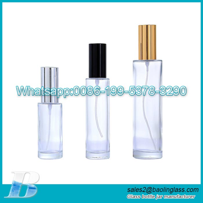30ml 50ml 100ml High quality Round glass spray perfume bottle with wood lid
