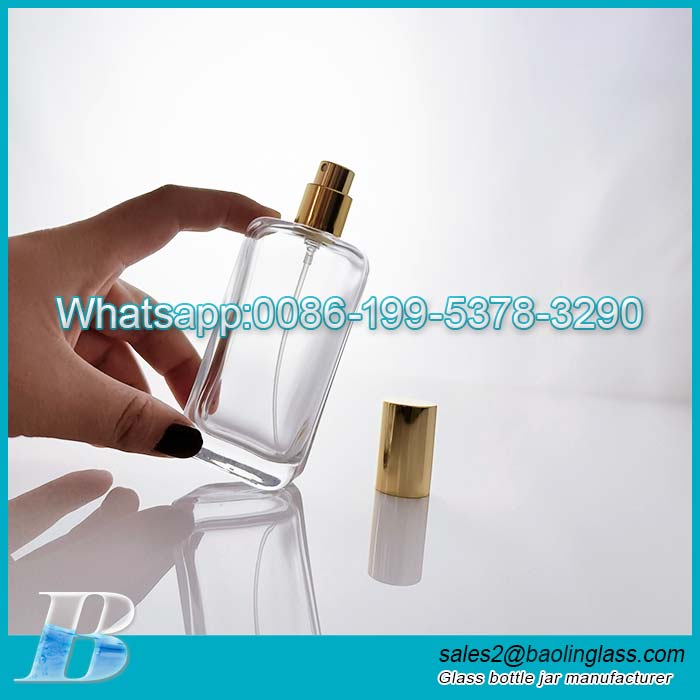 50ml Luxury glass perfume bottle with spray pump lid