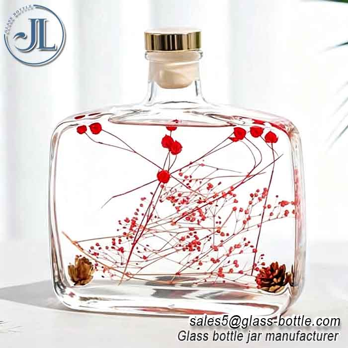 100ml 200ml Transparent Flat Square Glass Reed Diffuser Bottle - Aromatherapy Essential Oil Wholesale
