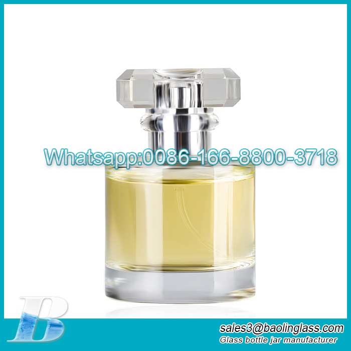 50ml transparent round glass perfume bottle