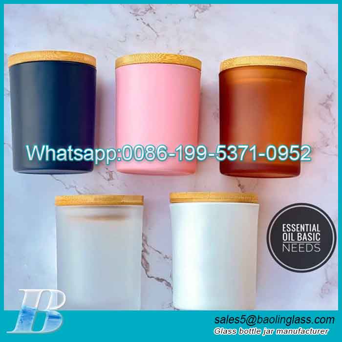 Custom 220ml glass candle jars with lids wholesale