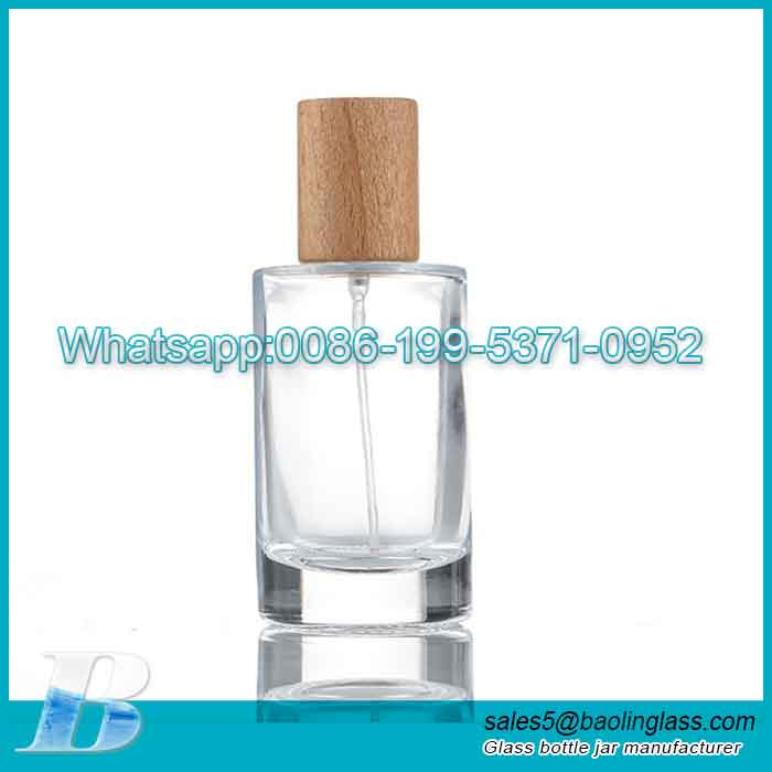 Customized 50ml perfume bottle with wooden lid