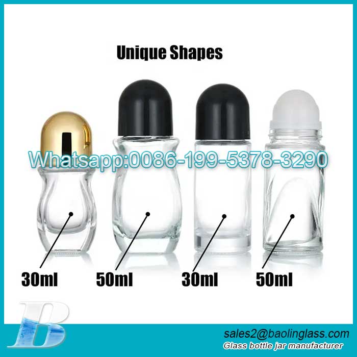 30ml 50ml High Quality Glass Roller Jar With Plastic Lid