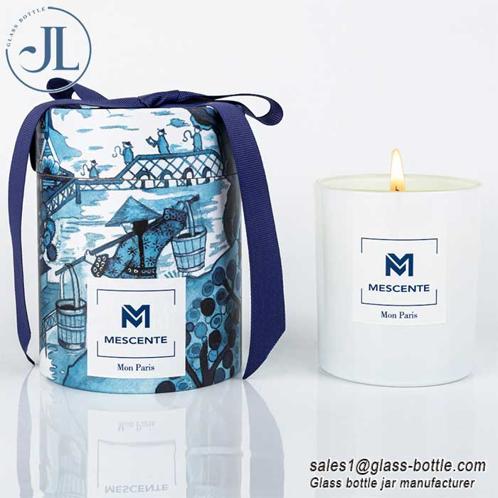 Empty Home Scent Glass Candle Vessel with Tube Box Supplier