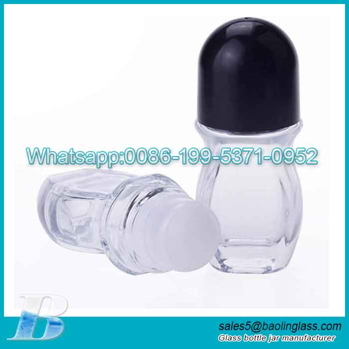 Clear Refillable Glass Roll-up Bottles Deodorant Bottles