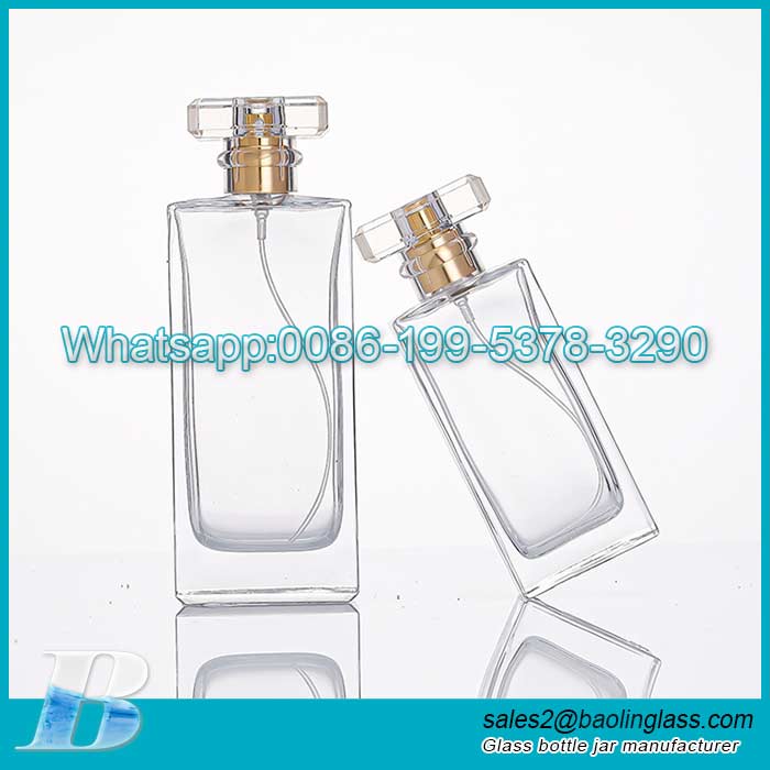 50ml 100ml Square glass perfume spray bottle factory