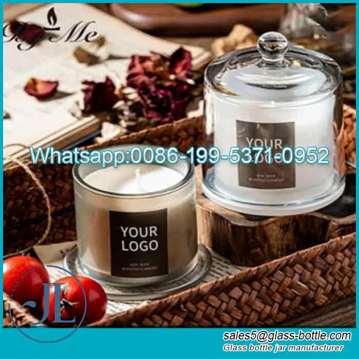Custom 390ml glass candle vessel bell jar manufacturer