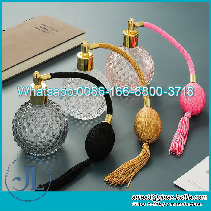100ML Retro Airbag Perfume Bottle Transparent Glass Spray Bottle Portable Sub-Bottle
