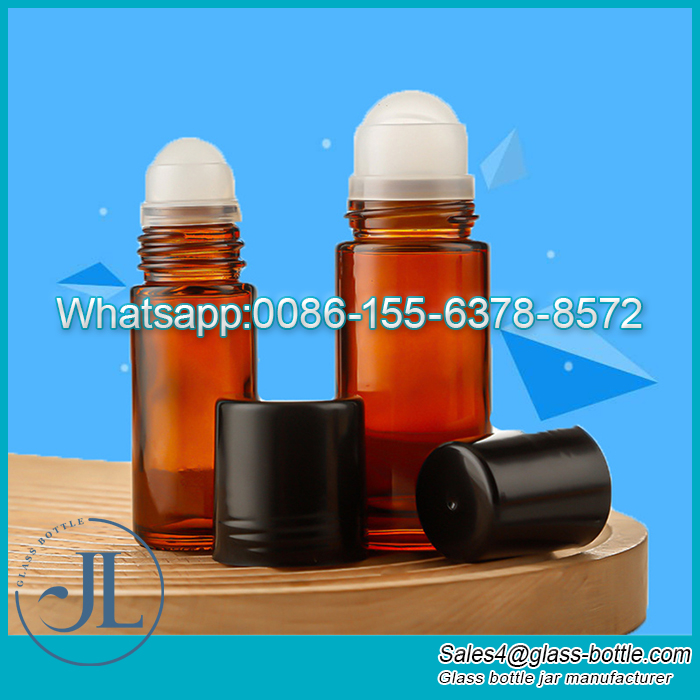 Amber glass essential oil roller massage bottles wholesale