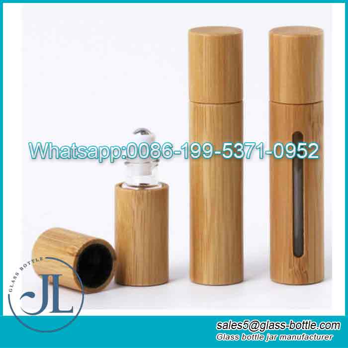 Custom 5ml 10ml 15ml 20ml All-inclusive bamboo roll-on essential oil bottle bamboo cover