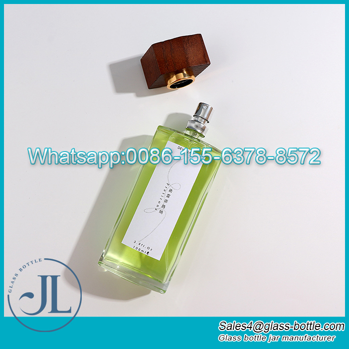 100ml Square shape perfume glass bottles with cap
