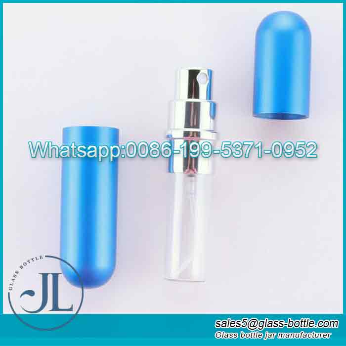 Custom 5ml Portable Mini Refillable Perfume Bottle With Spray pump wholesale