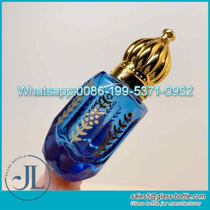 Factory direct sales Saudi Arabia customized 6 ml electroplating logo atta oil perfume glass bottle for oud oil bottle