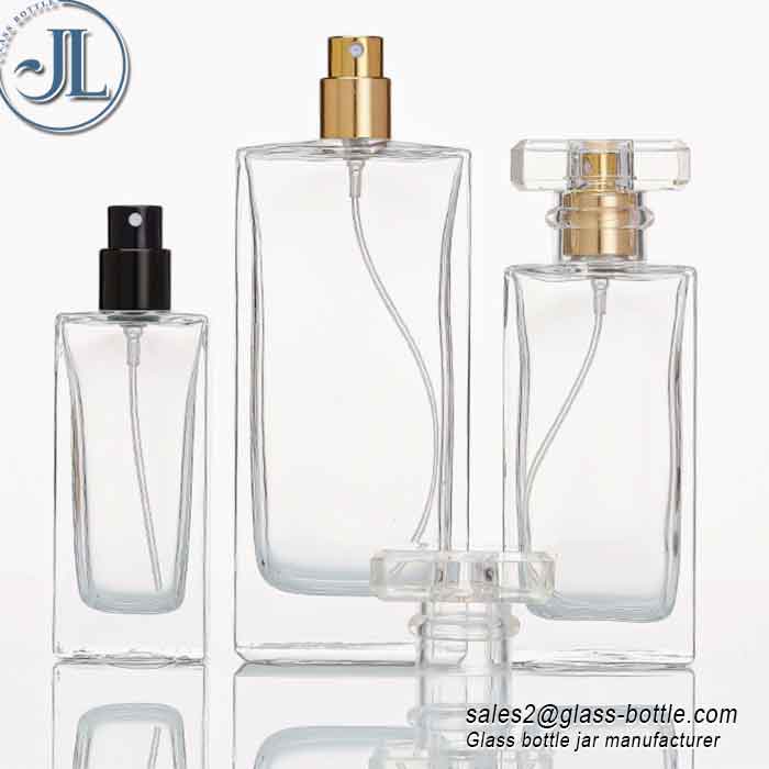 Custom 100ml square men’s perfume bottle with acrylic cover wholesale