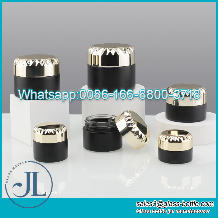 Premium Multiple Specifications wide mouth Glass Cream Jar with Electroplated Cover