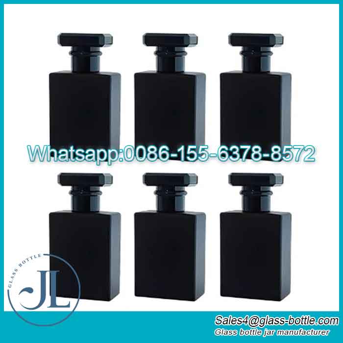 30ml Empty Black Glass Bottle Perfume Atomizer with Acrylic Cap