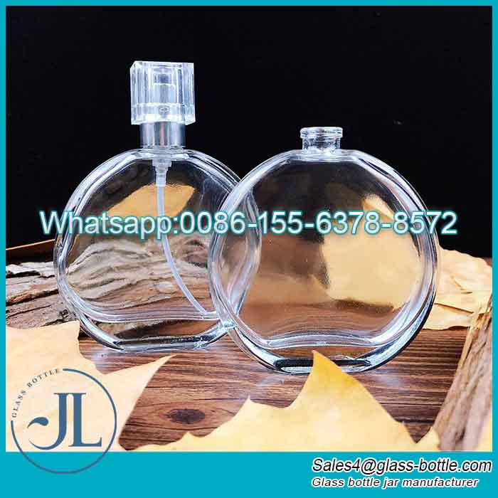 Portable Oblate Glass Crimp Perfume Dispenser Spray bottle Packaging Sample Cosmetics
