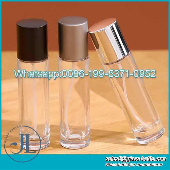 Custom clear 15ml small empty glass perfume bottle with gold lid