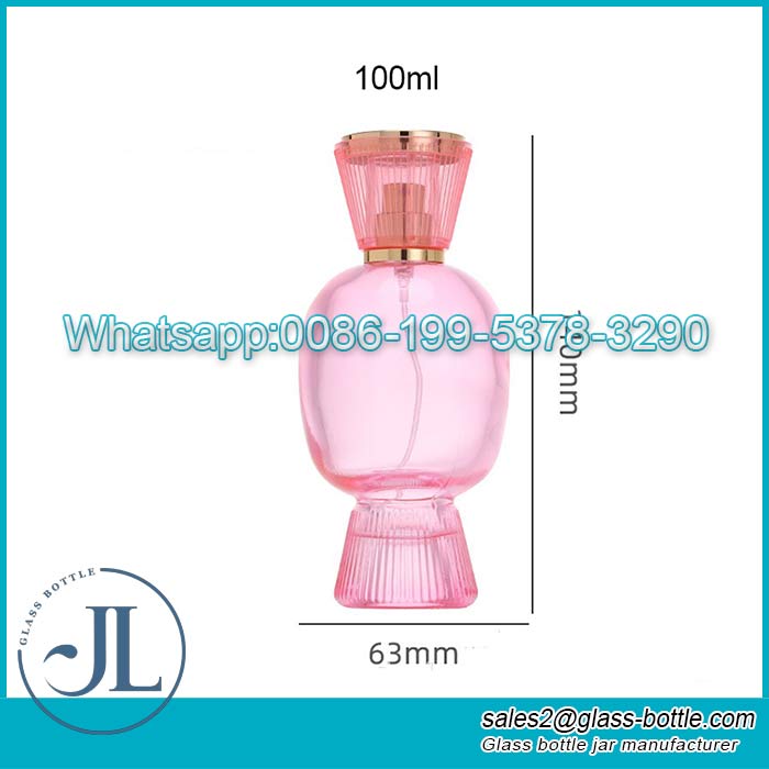 Luxury 100ml Candy shape customize color glass perfume bottle with spray lid