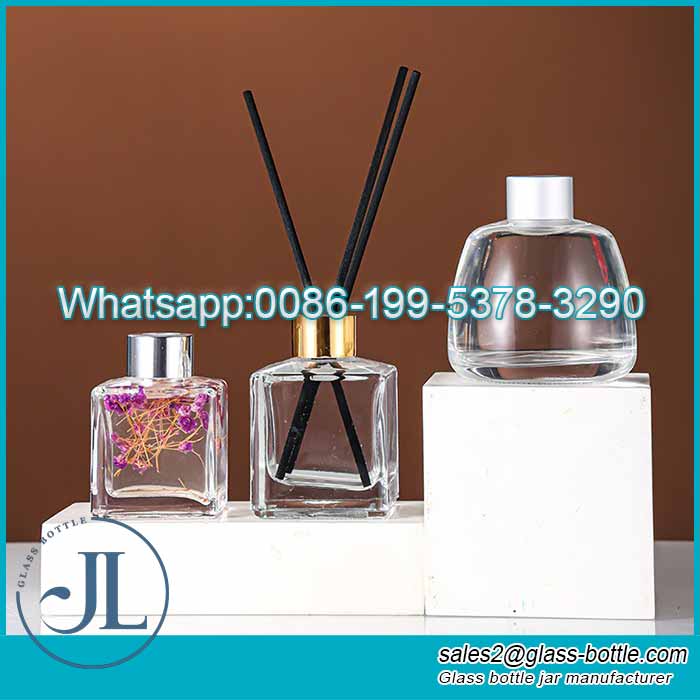 50ml 80ml 100ml High quality glass aroma reed diffuser bottle with screw lid