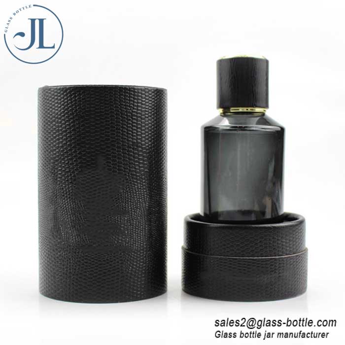 Black Perfume Bottle with Gold Circle
