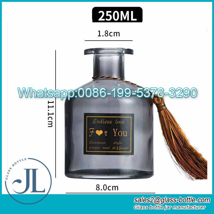 250ml Customize grey araomatherapy reed diffuser bottle