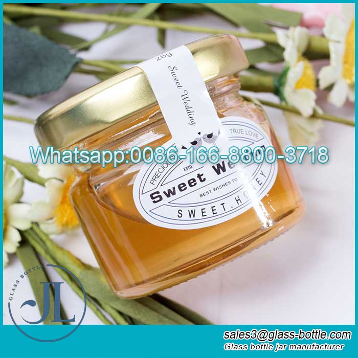 Small Mini Airtight Round Honey Mason Jam Glass Jar with Tinplate Lids
