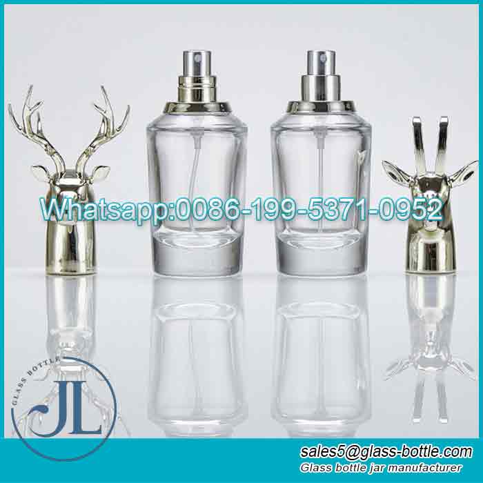 Custom 30ml Perfume Spray Bottle with Zinc Alloy Animal Head Cap