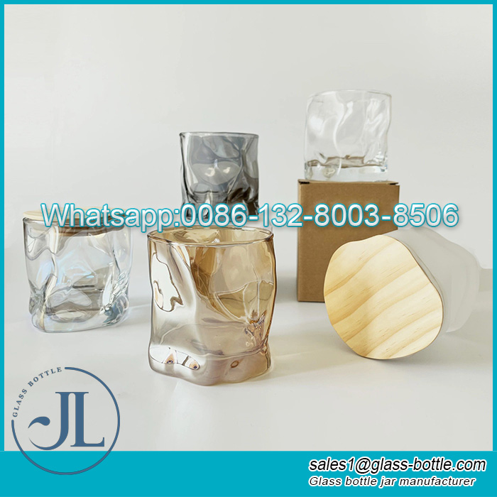 180ml glass cup with bamboo cap