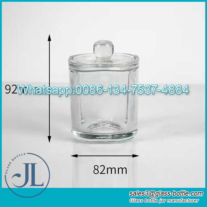 Square Bottom 250ml Aromatherapy Glass Candle Jar For Custom Label
