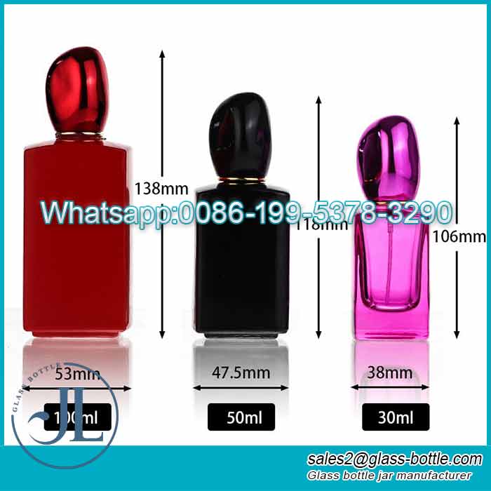 30ml 50ml 100ml Customize glass perfume bottle with lid