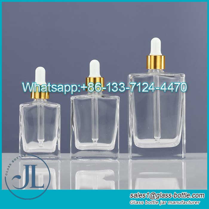 30ml 50ml 100ml flat dropper glass bottle