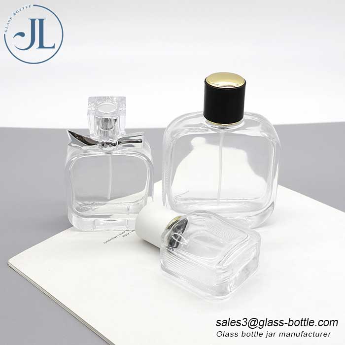 Minimalist transparent flat oval-shaped perfume bottle supplier