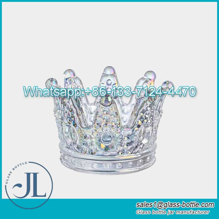 Crown Glass Votive Candle Holders Tea Light Tabletop Candlestick Ornament Wholesale