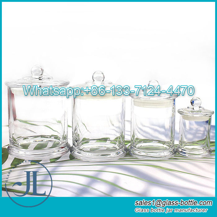 Glass Candela Metro Jars with Knob Lid Supplier