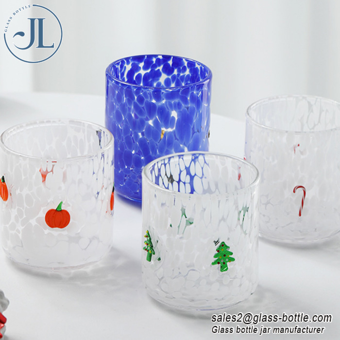 Festive Glass Votive Holders Set