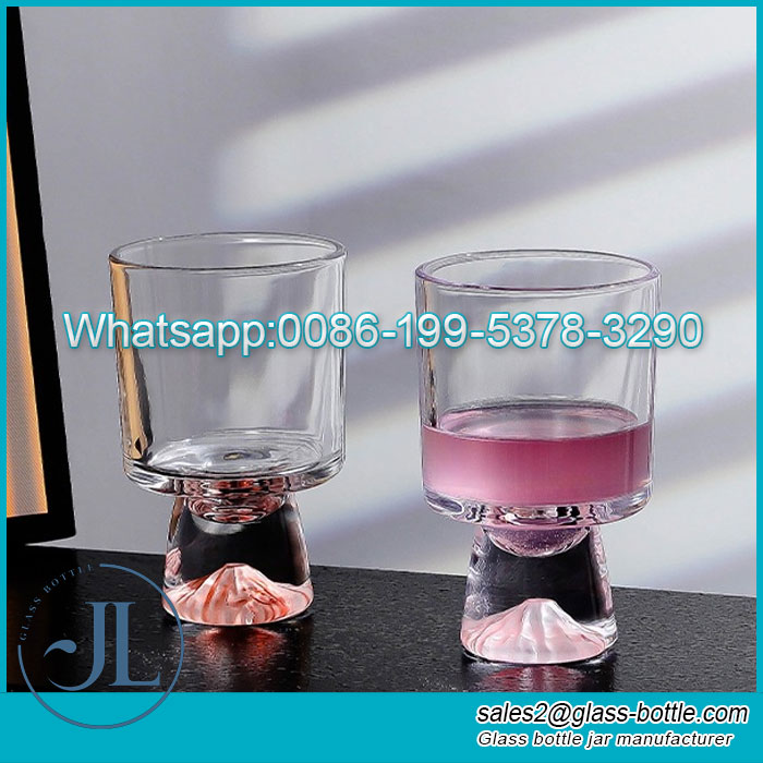 High-grade pink mountain tall glass candle cup