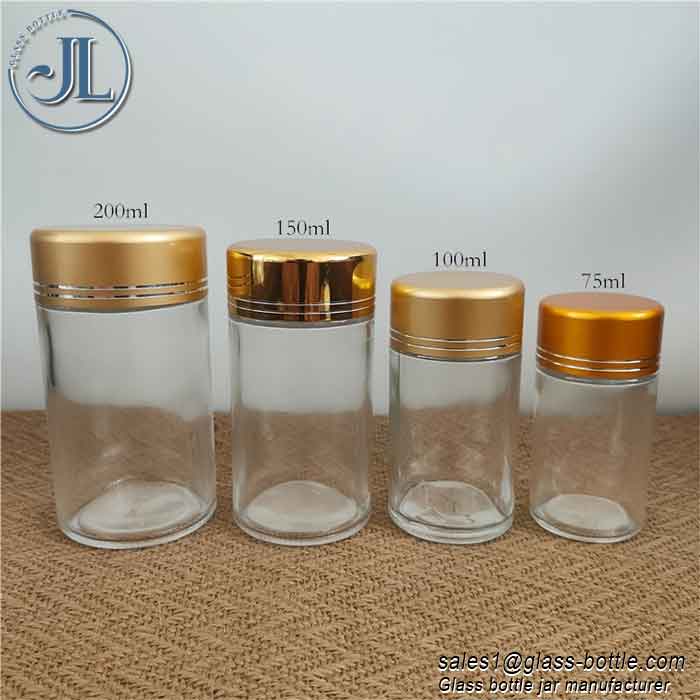 Transparent Glass Capsules Supplements Pill Bottle Wholesale