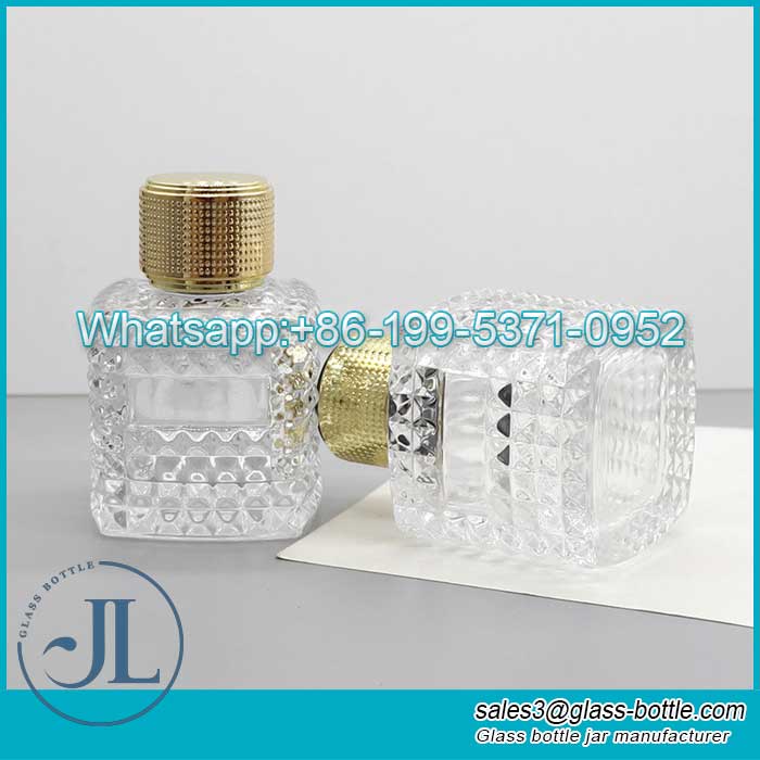 Pineapple shaped embossed glass perfume bottles supplier