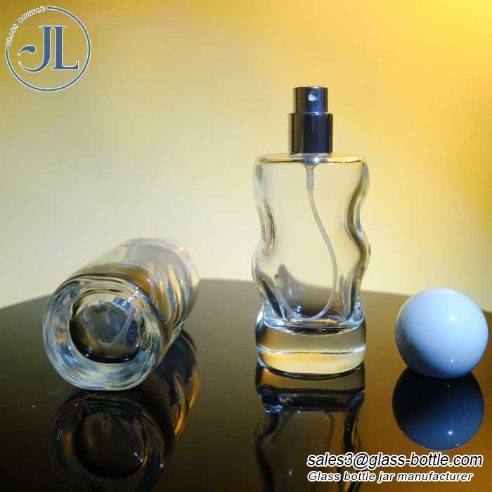 Creative wavy 50ml glass perfume bottle wholesale