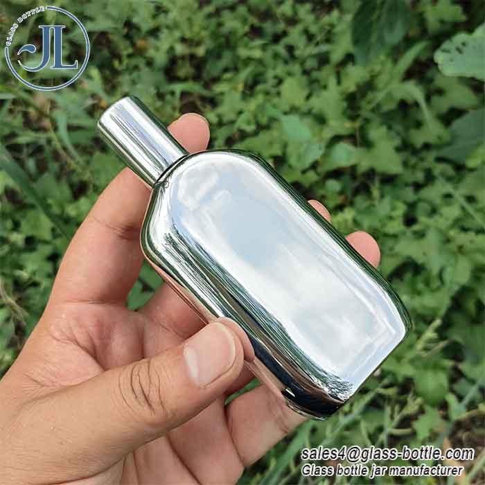 Custom 50ml Shiny Electroplated Glass Perfume Bottle in Bulk