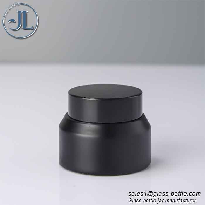 high quality cosmetic frosted black cream glass jar